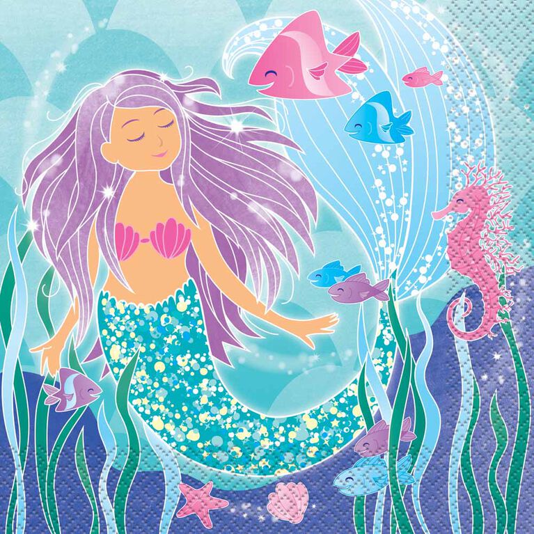 Mermaid Serviettes de Table, 16un