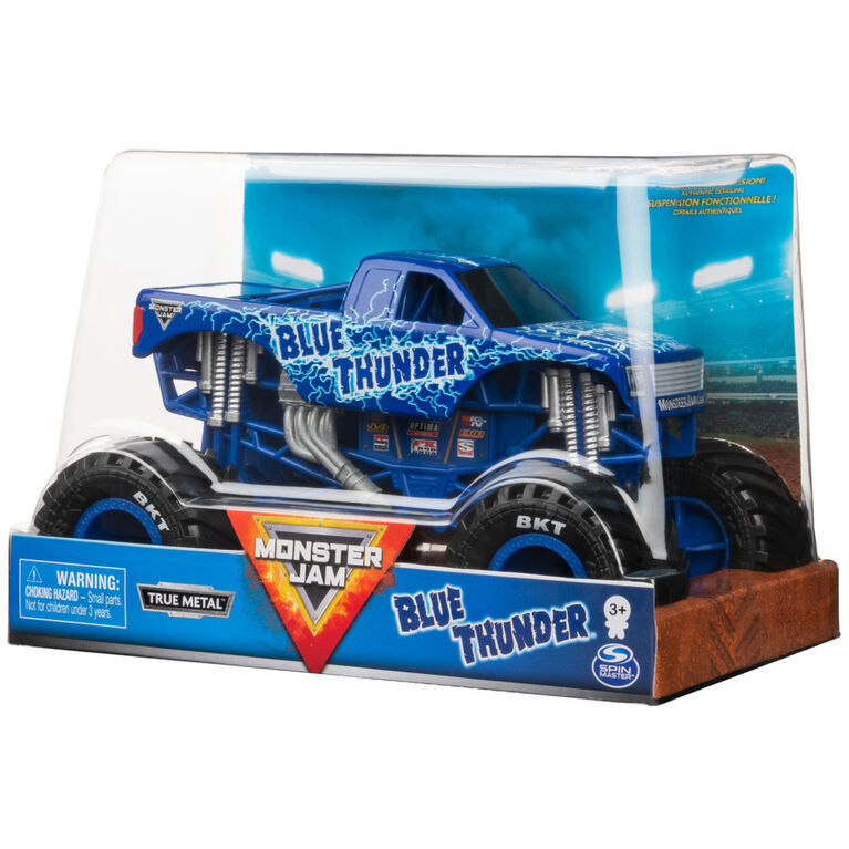 Monster Jam, Official Blue Thunder Monster Truck, Collector Die-Cast Vehicle, 1:24 Scale