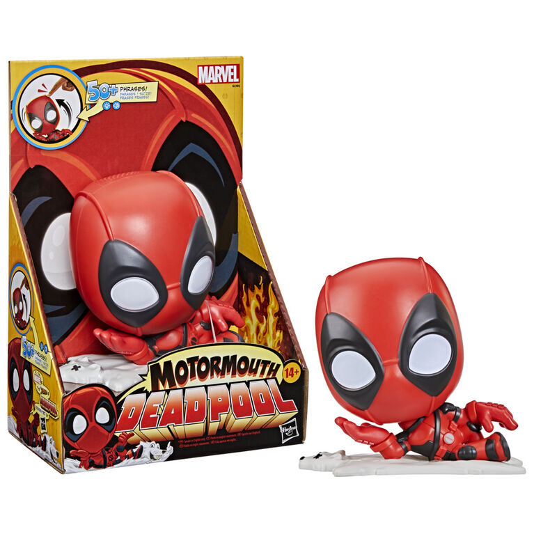Marvel Motormouth Deadpool, jouet parlant électronique de 12,5 cm, sons, lumières et plus de 50 phrases, jouet de super-héros - Édition anglaise