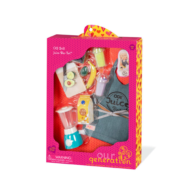 Our Generation, OG Grill Juice Bar Play Food Set for 18-inch Dolls