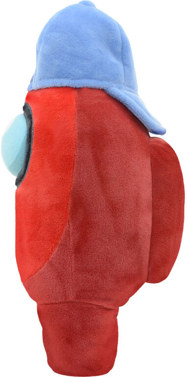 YuMe Among Us 12-Inch Plush Toy with Hat - Red, Baseball Cap