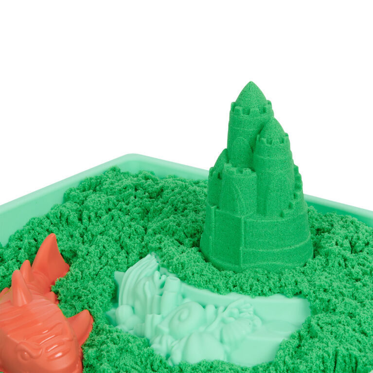 Kinetic Sand, Sandbox Set Kids Toy with 1lb All-Natural Green