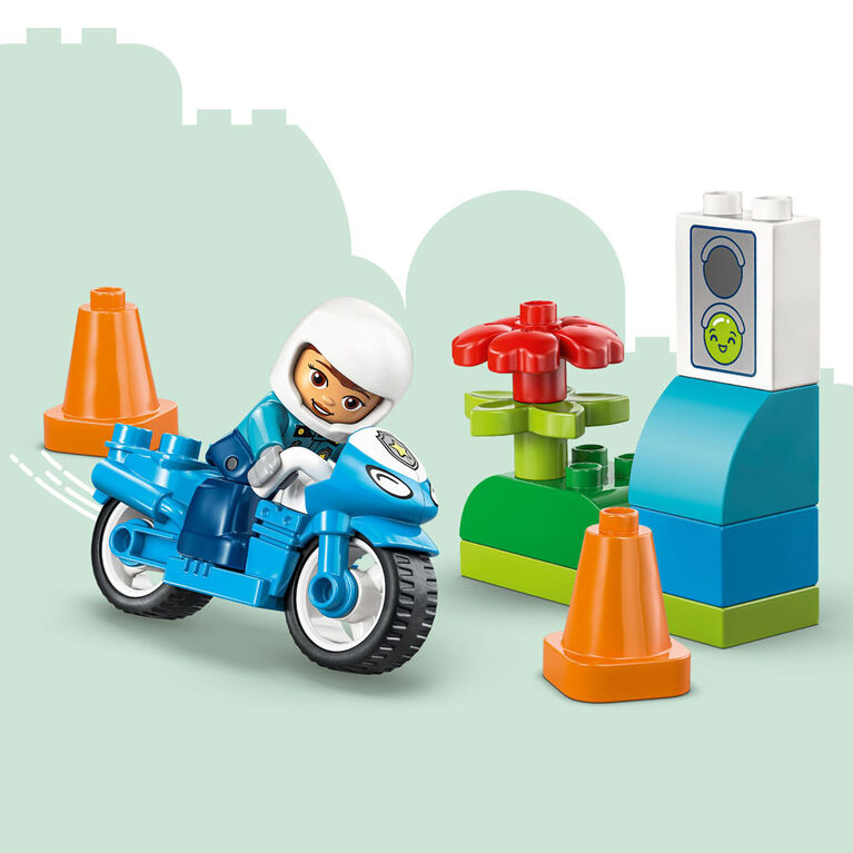 LEGO DUPLO Ma Ville La Moto de Police Bleue, Ensemble de Jeu, Jouet d'Apprentissage des V&eacute;hicules pour les Tout-Petits 10471