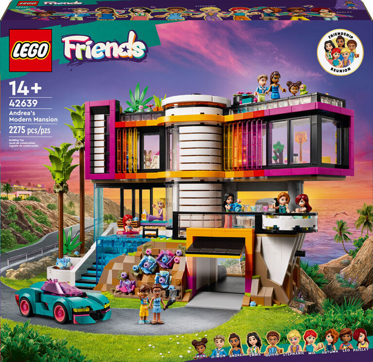 LEGO Friends Andrea's Modern Mansion Doll House - 4 Story Toy House Building Set for Kids - 42639