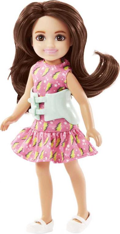Barbie Toys, Chelsea Doll, 6Inch Small Doll with Brace for Scoliosis