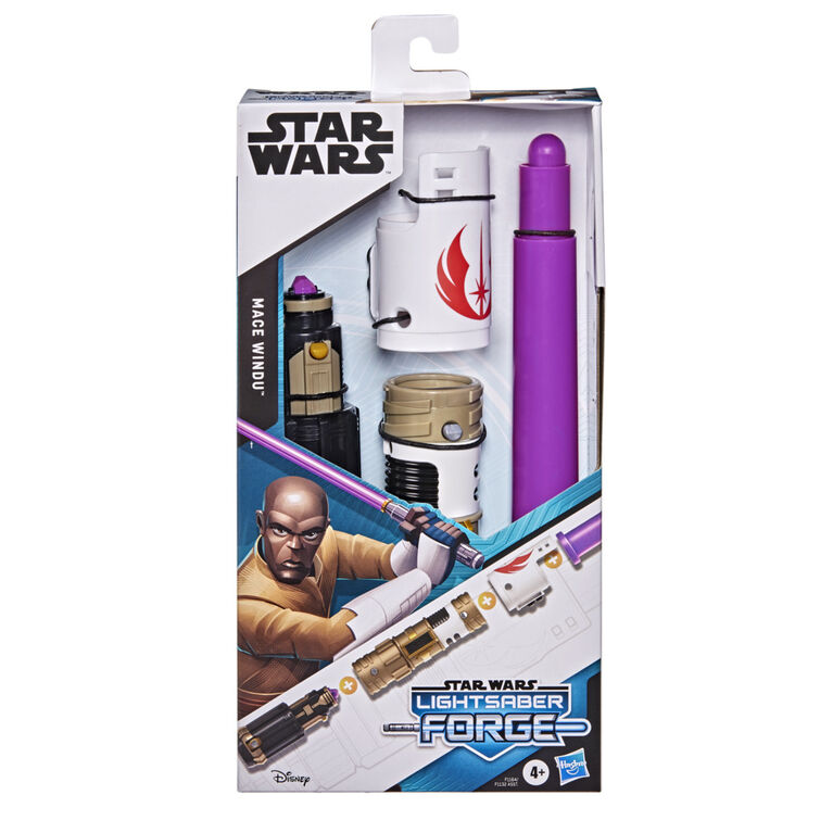 Star Wars Lightsaber Forge, Sabre laser de Mace Windu à lame violette extensible, jouet de déguisement personnalisable