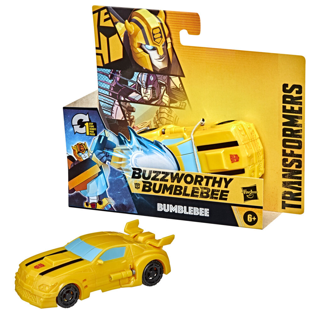 Transformers Buzzworthy Bumblebee Toys 1-Step Changer Bumblebee Converting Action Figure