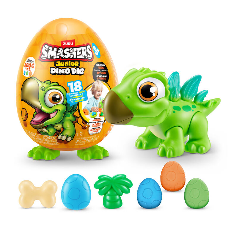Smashers Junior Dino Dig Small Egg Stegosaurus (Green)