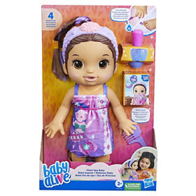 Baby Alive poupée Bébé beauté de 32 cm à baigner, thème sirène, maquillage et ongles magiques