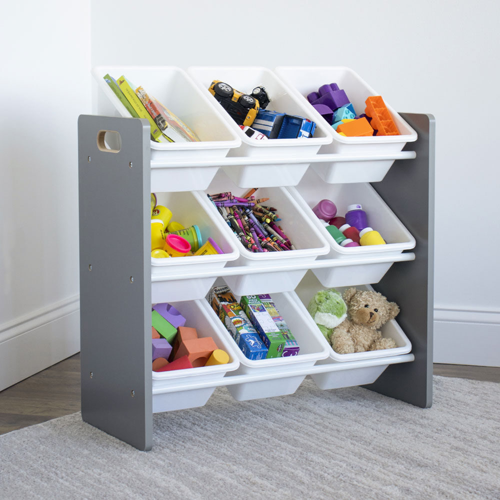 Grey toy organizer on sale