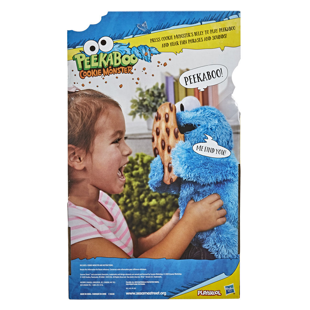 Sesame Street Peekaboo Cookie Monster Talking 13 Inch Plush Toy for Toddlers English Edition