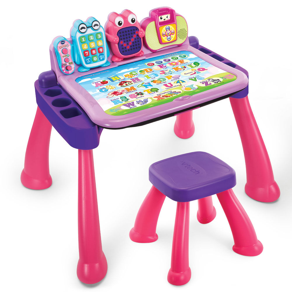 Kids VTech Touch & Learn Activity Desk Pink Toy Fun Sounds Educational Toy 