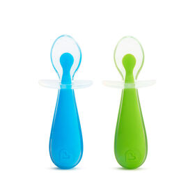 Gentle Scoop Sil Training Spoons 2-Pack - Blue/Green