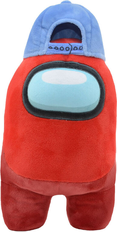 YuMe Among Us 12-Inch Plush Toy with Hat - Red, Baseball Cap