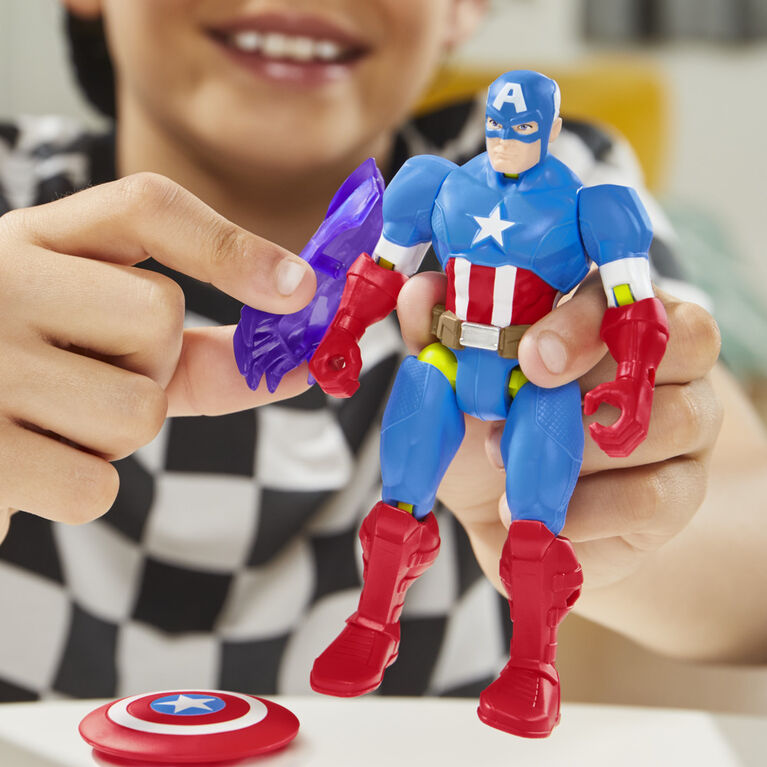 MixMashers Marvel Avengers, figurine Captain America à mélanger et combiner avec accessoires