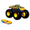 Hot Wheels Monster Trucks 1:64 Scale Vehicles 2 Pack; 1 Die-Cast Truck and 1 Car