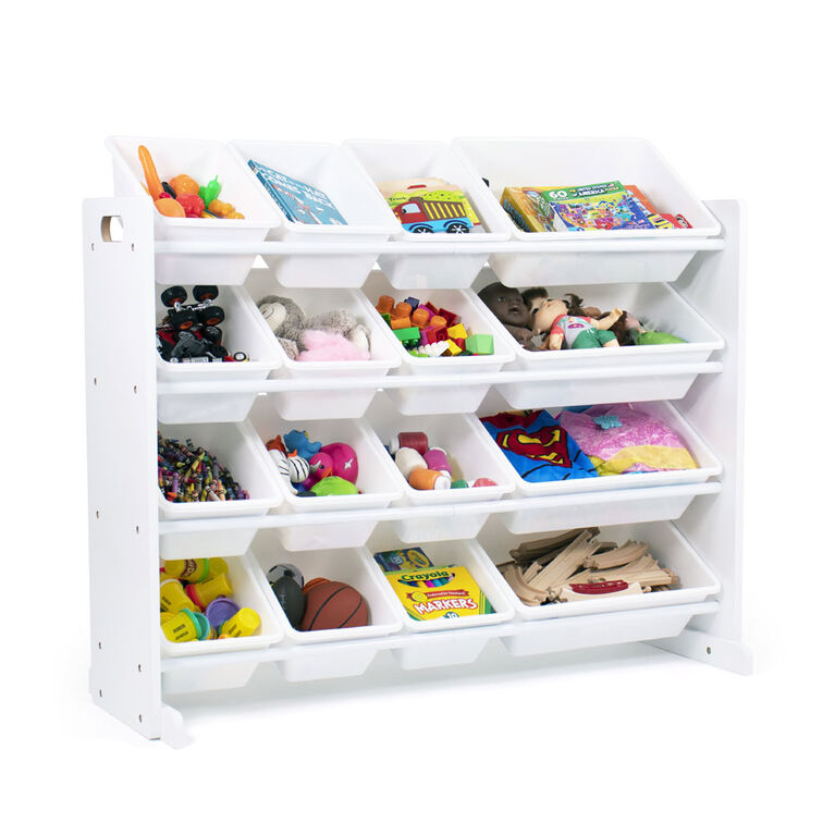 Toy Organizer with 16 Bins, White/White