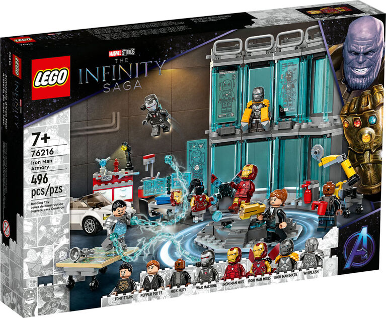 LEGO Marvel Iron Man Armory 76216 Building Kit (496 Pieces)