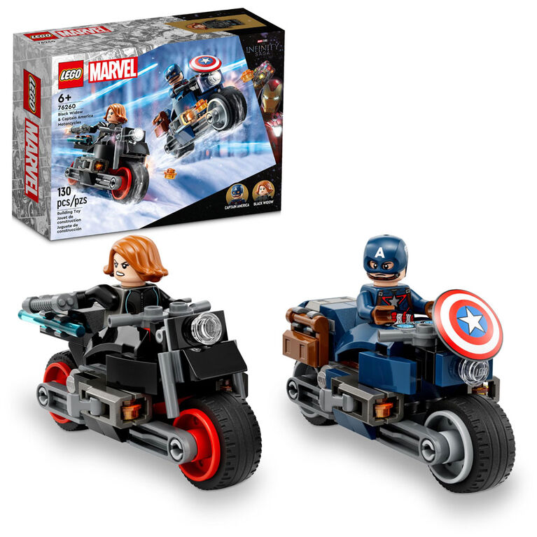 LEGO Marvel Black Widow & Captain America Motorcycles 76260 (130 Pieces)