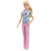 Poupée Barbie Infirmière (30,4 cm) avec Blouse d'Infirmière à Motifs d'Instruments Médicaux, Pantalon Rose, Chaussures Blanches et Stéthoscope