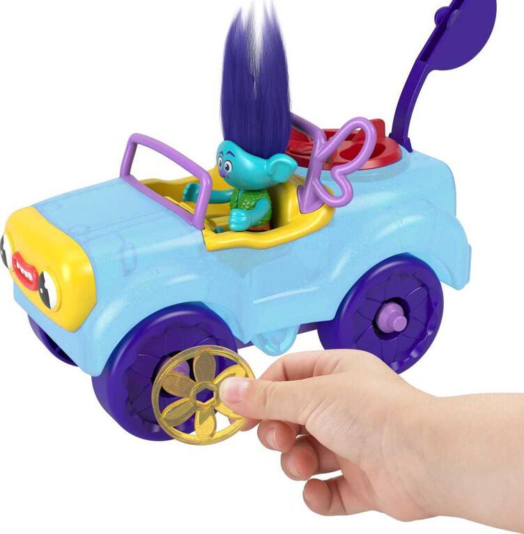 Imaginext DreamWorks Trolls Branch Figure and Buggy Toy Car with Projectile Launcher, 4 Pieces - R Exclusive