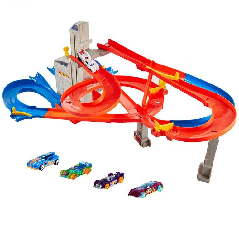 Hot Wheels - Coffret de jeu Autoroute Multi-niveaux. - Notre Exclusivité