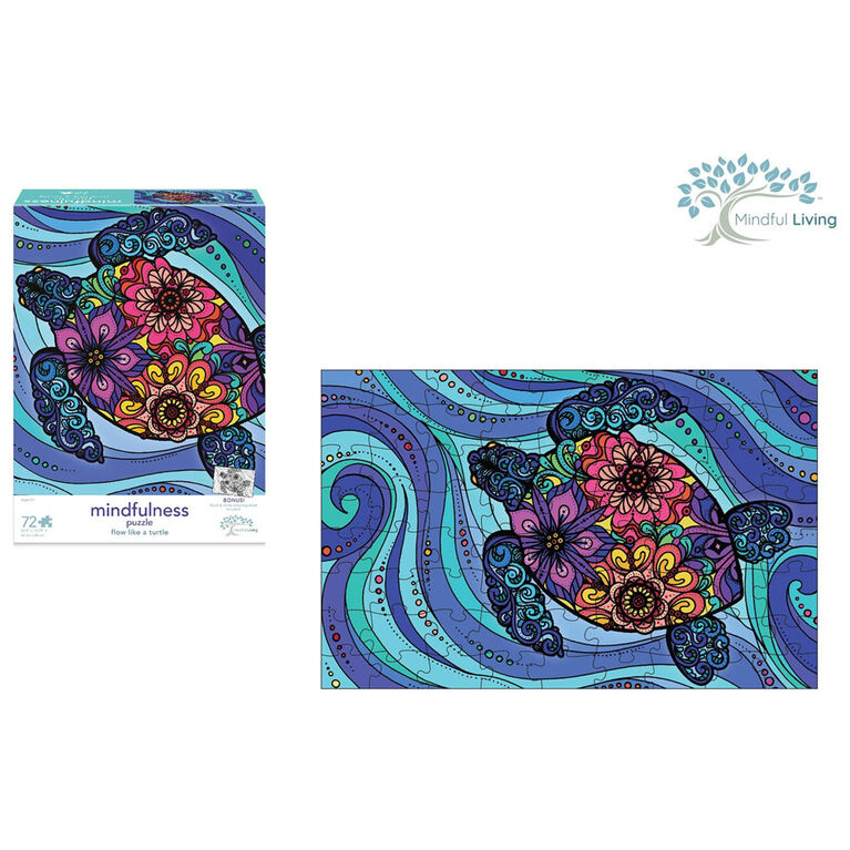 Mindful Living Kids 72 pc. Puzzle - Flow like a Turtle - English Edition