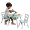 Ensemble table de rangement ronde + chaise - Menthe