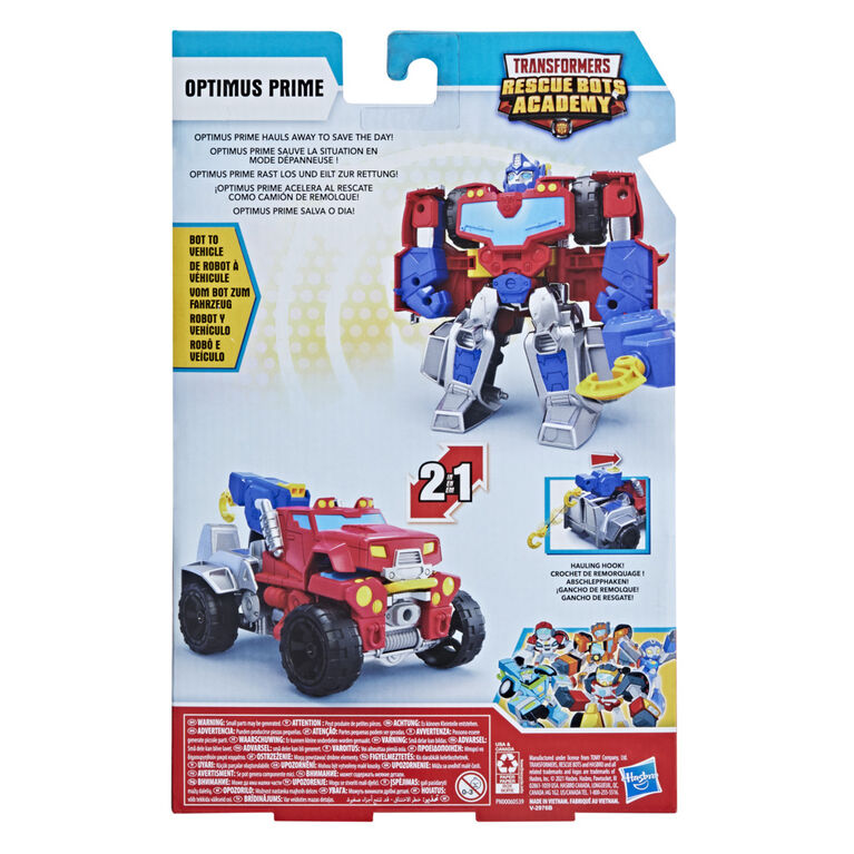 Transformers Rescue Bots Academy, robot convertible de collection Optimus Prime