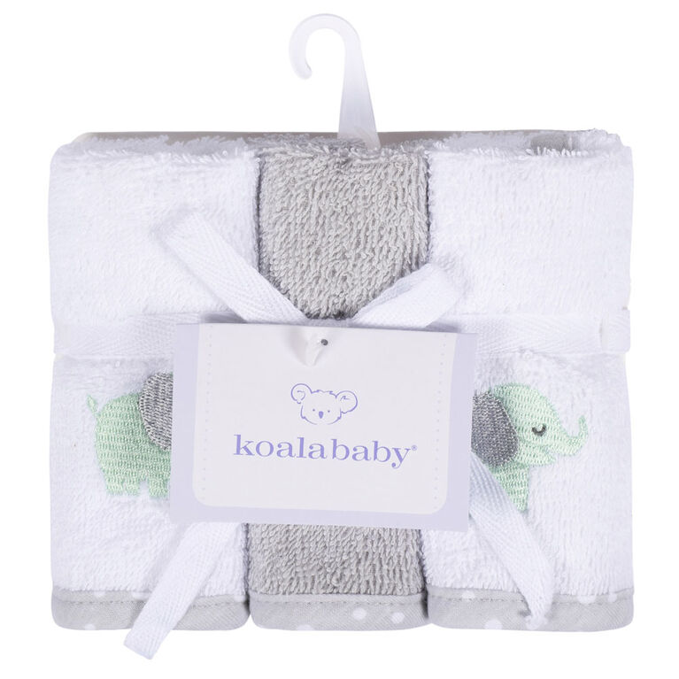 Koala Baby - Débarbouillette Tissée Grise - Paquet de 6