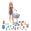 Coffret Barbie Fait ses Courses, avec Poupée, Chariot et 20 Articles de Supermarché