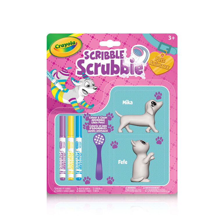 Animaux Crayola Scribble Scrubbie - Jeu de 2, Chat et Chien