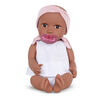 Babi Baby Doll (Deep) - Brown Eyes and Pink Headband 14-inch Baby Doll with 2pc Outfit