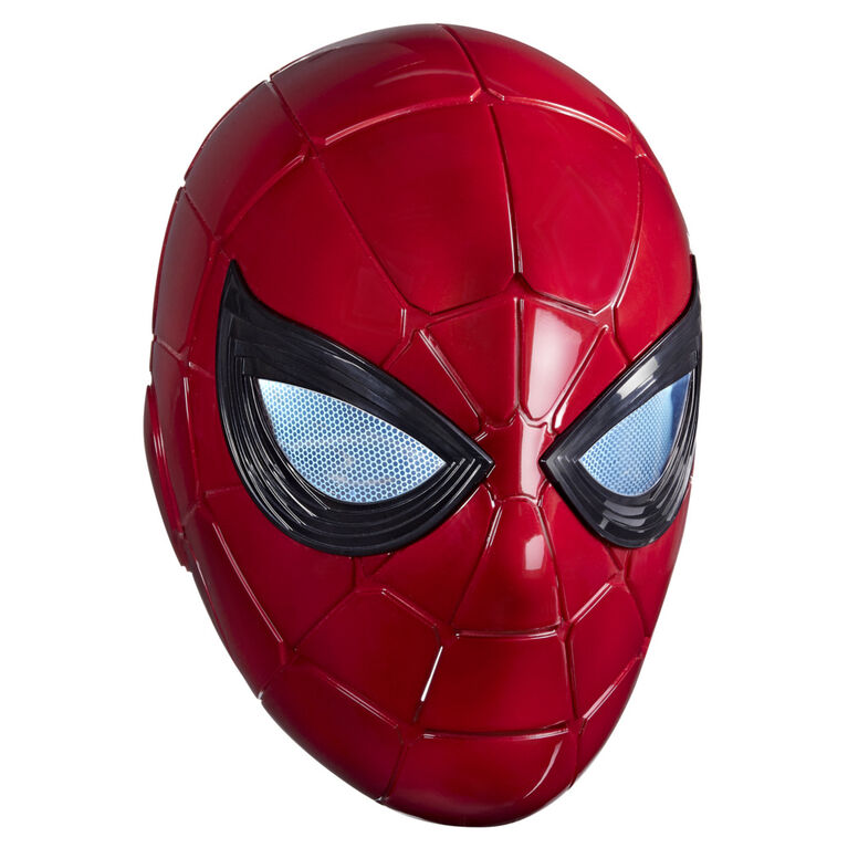 Marvel Legends Series Spider-Man, Casque électronique Iron Spider avec yeux lumineux, 6 réglages de luminosité et taille ajustable