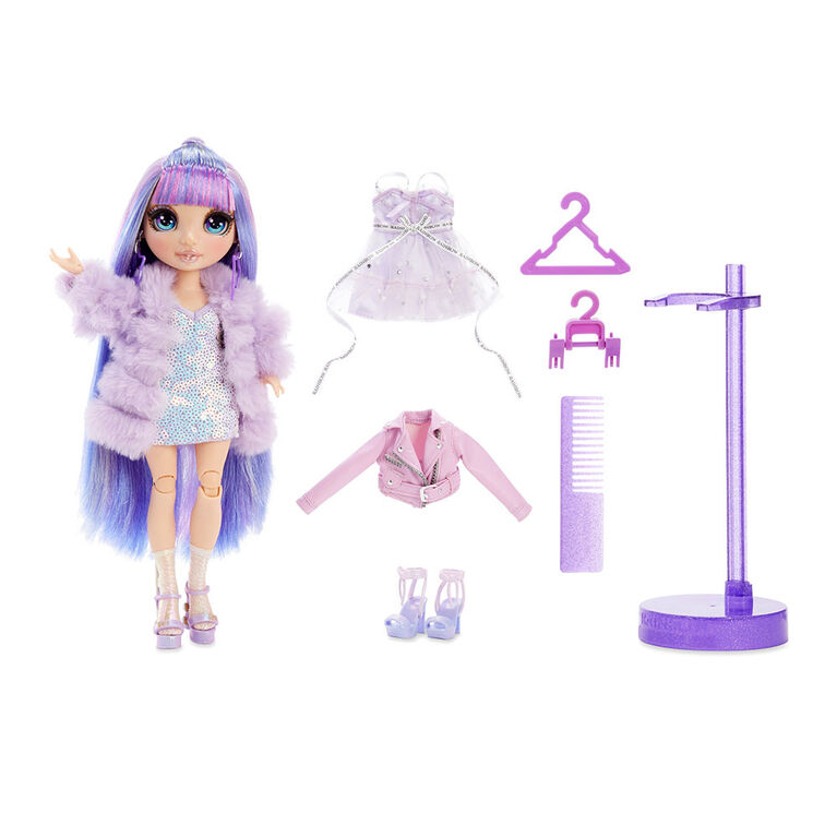 Rainbow High Saison 2 En Français Rainbow High Violet Willow : poupée-mannequin violette avec 2 tenues