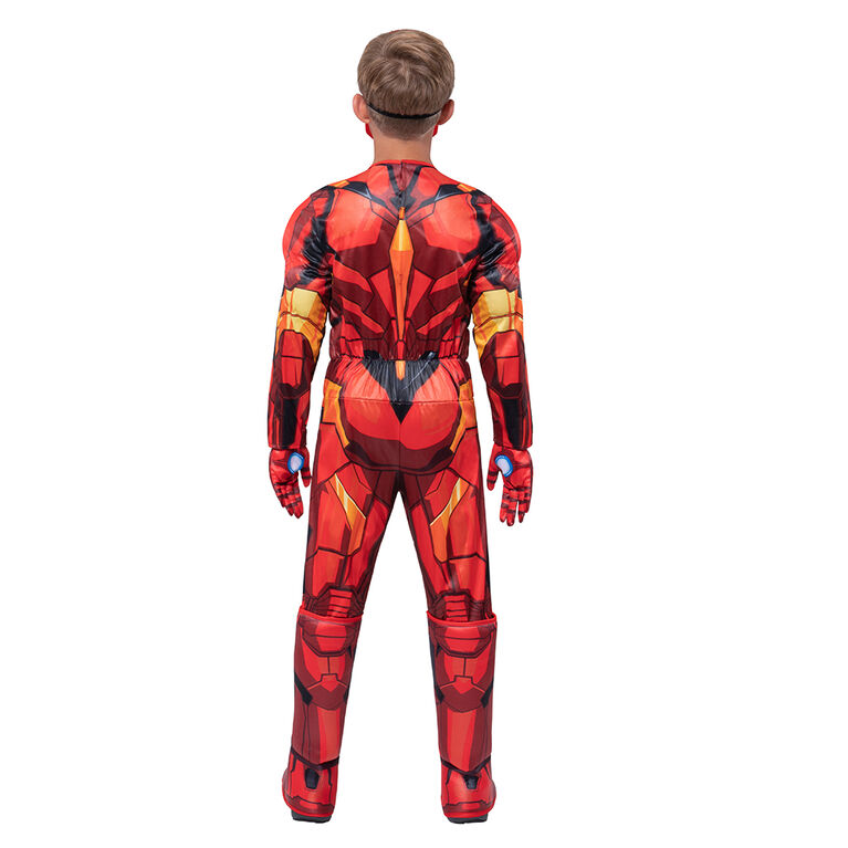 Marvel's Iron Man Deluxe Youth Costume Size Small - Deluxe Jumpsuit With Printed Design And Polyfill Stuffing Plus 3D Molded Headpiece And Gloves 
