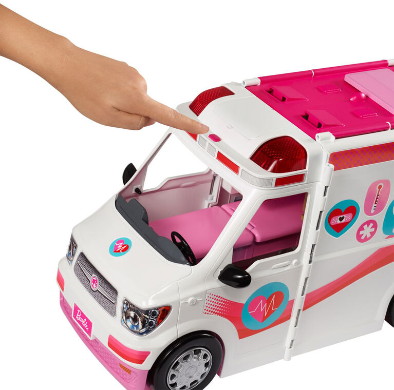 Barbie Care Clinic Vehicle Playset, 2+ feet with Lights & Sounds