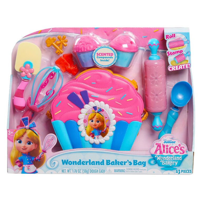 Ensemble de Sac de la Boulangerie d'Alice au Pays des Merveilles de Disney Junior avec Accessoires de Cuisine Jouets