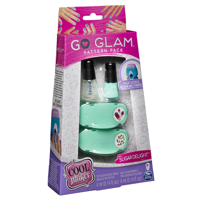 Cool Maker, recharge de coffret de motifs Sugar Delight GO GLAM, décorez 50 ongles avec la machine GO GLAM Nail Stamper