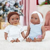 Babi Twin Dolls - Brown Eyes, Hat and White Headband 14-inch Baby Boy and Girl Doll Twins