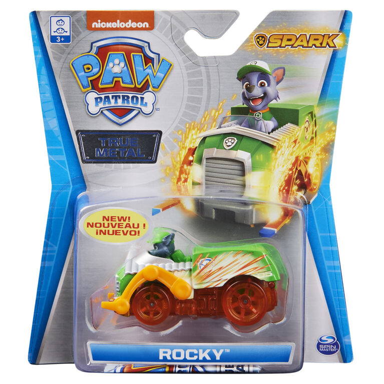 PAW Patrol, True Metal Rocky Collectible Die-Cast Vehicle, Spark Series 1:55 Scale