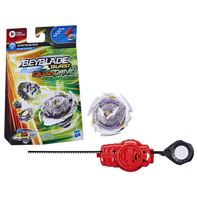 Beyblade Burst QuadDrive, Starter Pack avec toupie Destruction Belfyre B7