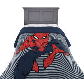 Marvel Spider-Man 'Rayures' Douillette pour Lit 1 ou 2 Places Réversible, 100% Polyester