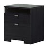 Reevo Nightstand w/Drawers Black Oak