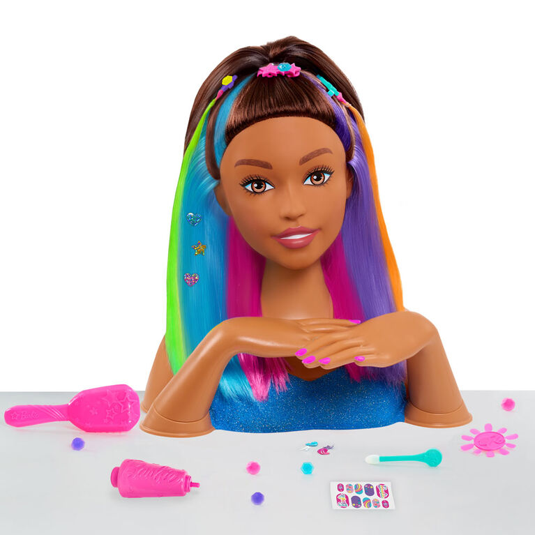Barbie Rainbow Sparkle Deluxe Styling Head Brown Hair R Exclusive Toys R Us Canada