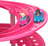 Hot Wheels RacerVerse Barbie Spiral Race Track Set with Barbie "Malibu" & Barbie "Brooklyn" Toy Cars