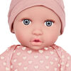 Babi Baby Doll - Gray-Blue Eyes and Pink Hat 14-inch Baby Doll with Pink PJs