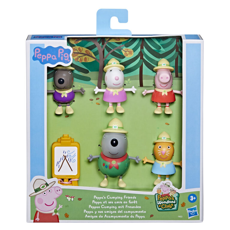 Peppa Pig Peppa's Camping Friends Figure Pack Preschool Toy, Includes 5 Figures and 1 Accessory, Features Mr. Wolf Figure - R Exclusive