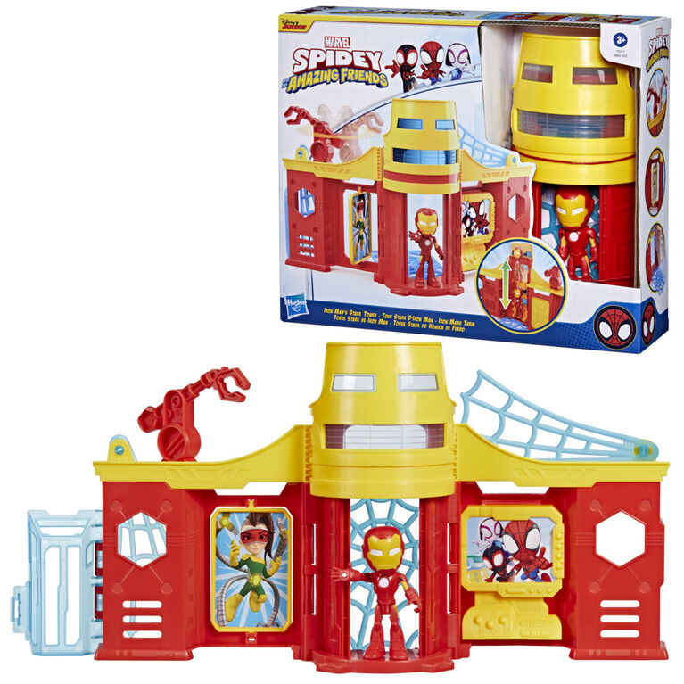 Marvel Spidey et ses Amis Extraordinaires, coffret Tour Stark avec figurine Iron Man