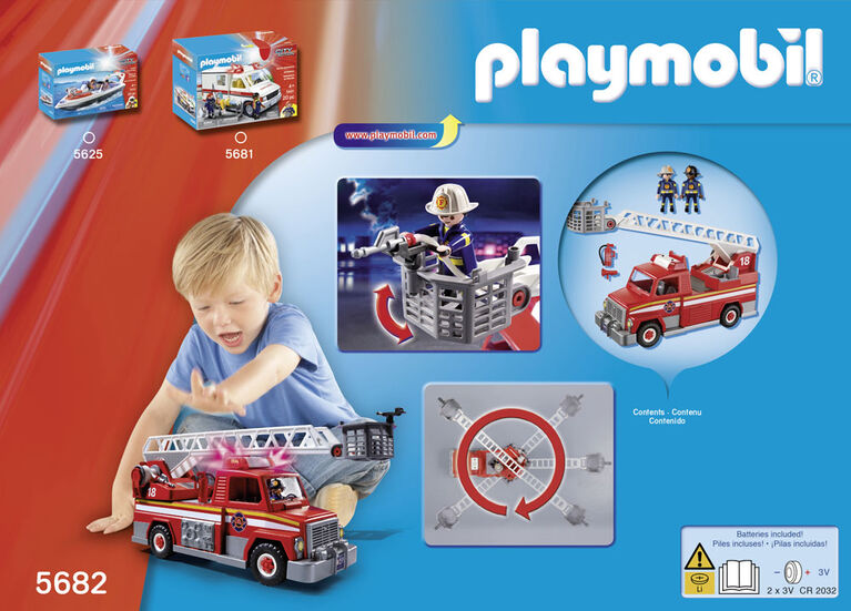 Playmobil Camion de Pompiers avec Échelle - les motifs peuvent varier